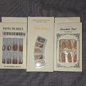 3 Assorted Press On Nail Sets
